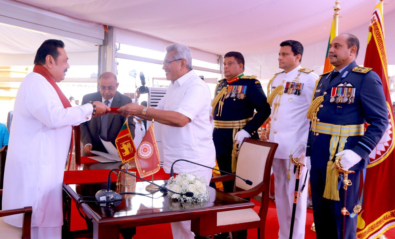 Leader of Sri Lanka Podujana Peramuna (SLPP) Mahinda Rajapaksa took oaths as the new Prime Minister of Sri Lanka